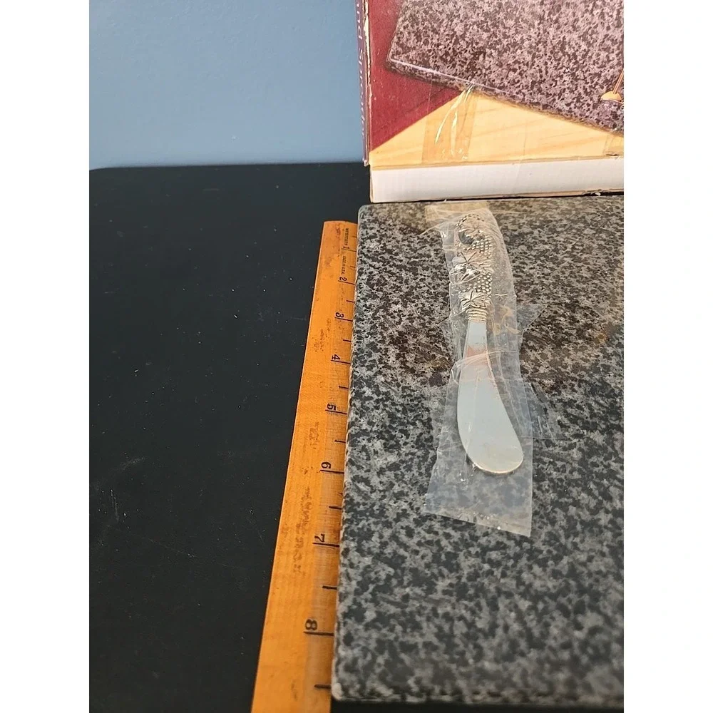 Vino Silver Granite Cheese‎ Board and Spreader Knife 8.75